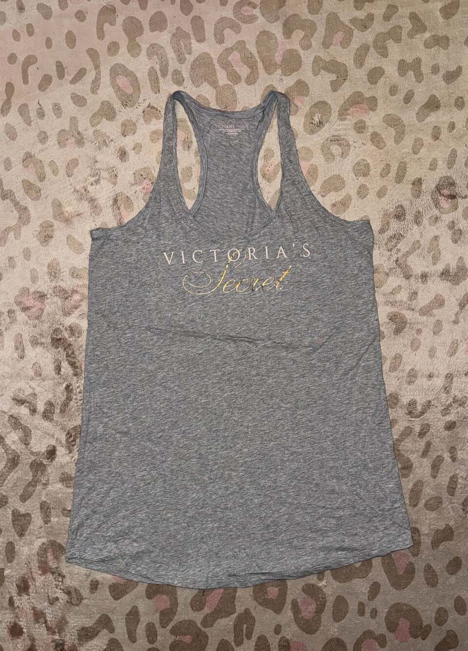 Victoria's Secret Women's Gray Heathered Racerback Tank Top